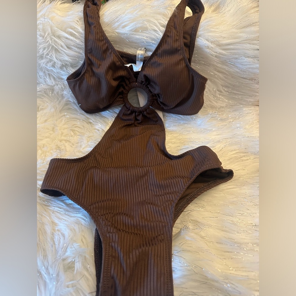 REFUGE swim small brown bathing suit monokini